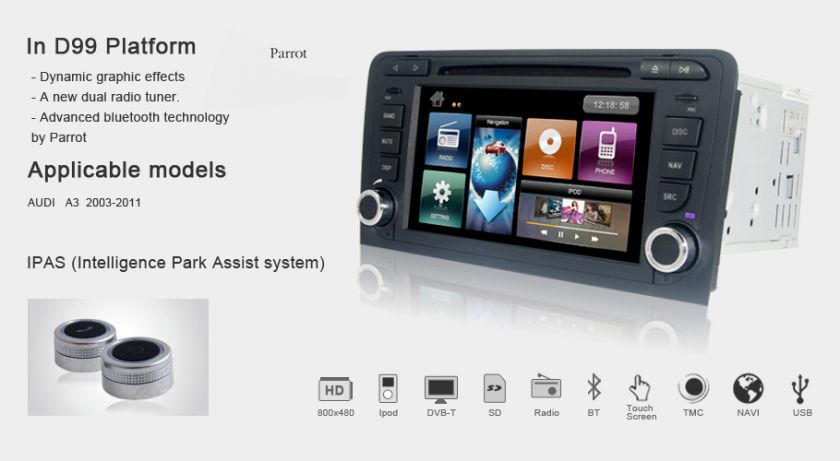 FOR 2006 AUDI A3 DYNAVIN D99 ANDROID DOUBLE DIN 7 INCH DVD GPS ALL IN 