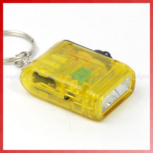 Mini Hand Crank Power Flashlight Torch 2 LED Light Lamp  