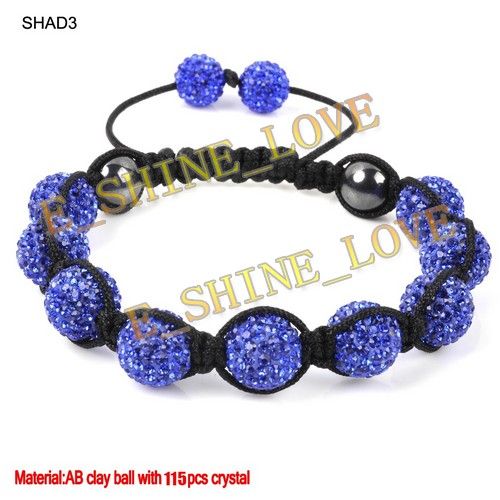 12mm Disco AB Clay Ball(11Pcs)Crystal Macrame Bracelets+9 Mix Colours 