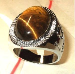 Charming tigers eye mens ring size  9# 10# 11#  