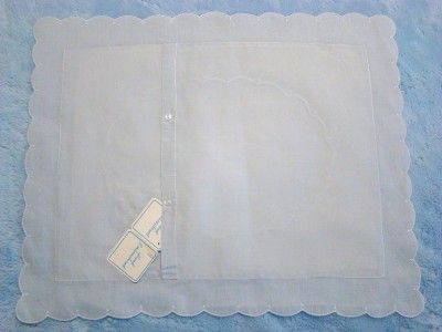 FELTMAN BROTHERS BLUE EMBROIDERED BATISTE PILLOW COVER  