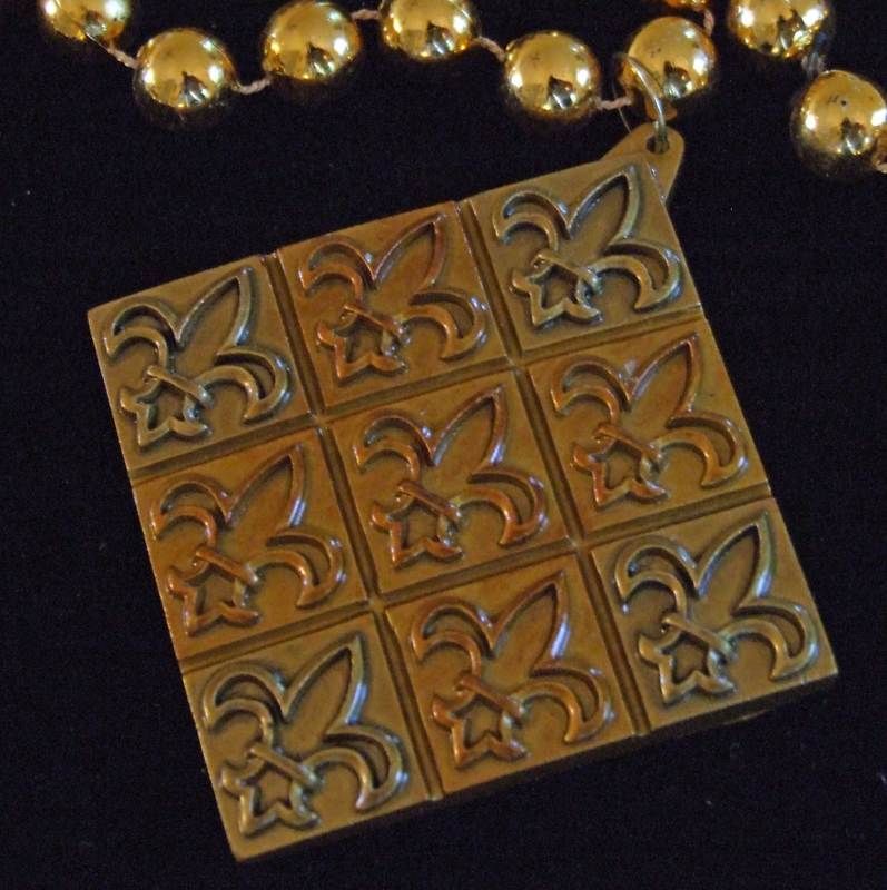 Fleur de Lis Tiles Mardi Gras Beads New Orleans Party  