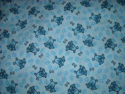 Cute Blue Puppy Dogs, Paw Prints All Over   Fabric 2 yards  