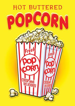 BUTTERERD POPCORN Movie Theater Rec Room Tin Sign  