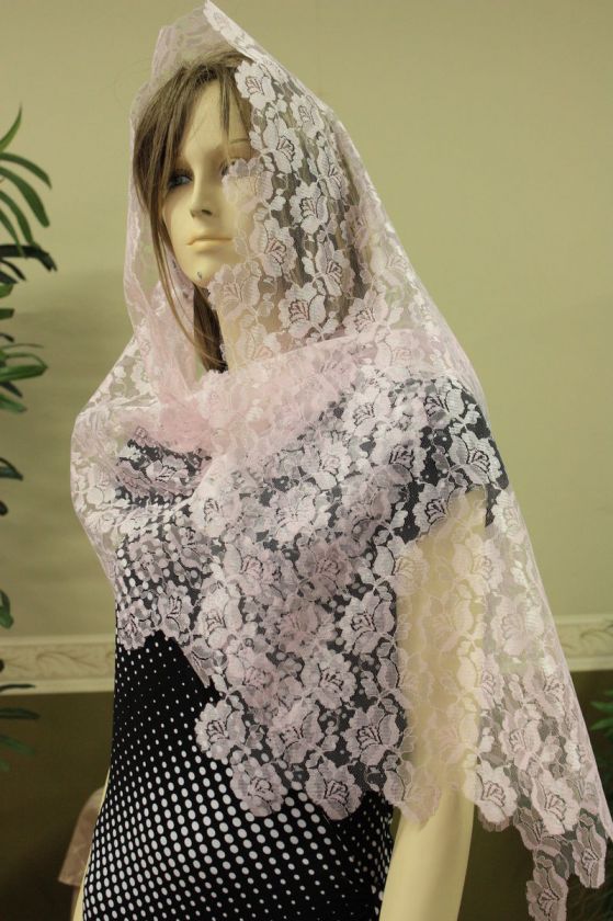   lace veil mantilla Catholic scarf latin Mass headcovering RNL  