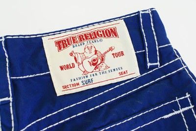 TRUE RELIGION Men Swim Board Short Blue ROYAL NEW  