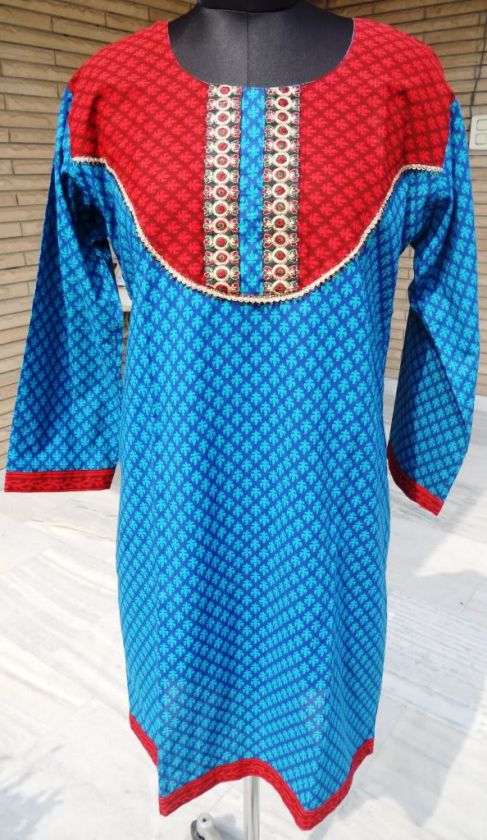   PRINT KURTI/KURTA/TUNIC WITH LATEST NECK DESIGN   INDIAN WEAR (PGD017