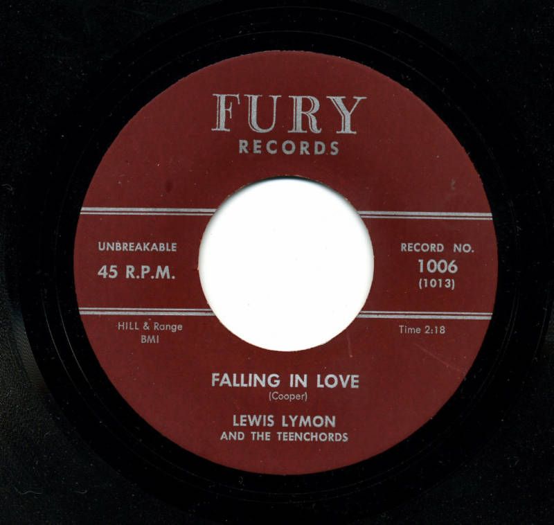 LEWIS LYMON AND THE TEENCHORDS, FALLING IN LOVE ON FURY  