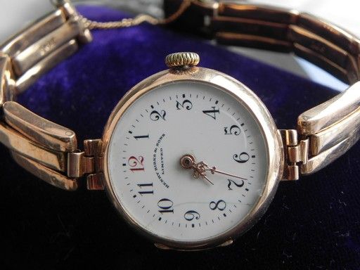 VINTAGE LADIES 1910 SOLID ROSE GOLD LONGINES BIRKS BRACELET WATCH 