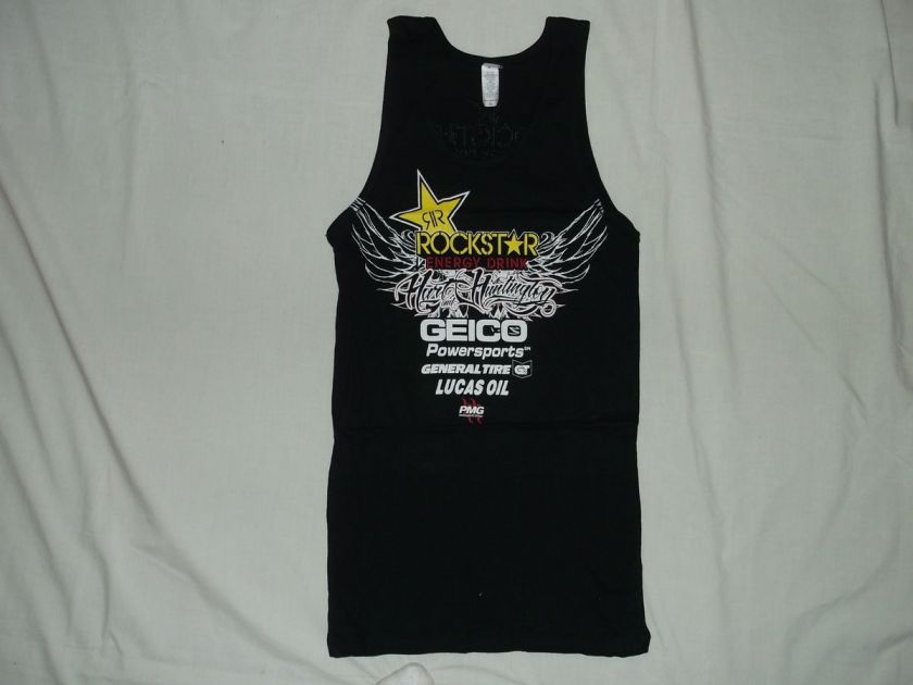 HART & HUNTINGTON GIRLS RACE TEAM BEATER TANK TOP BLK  