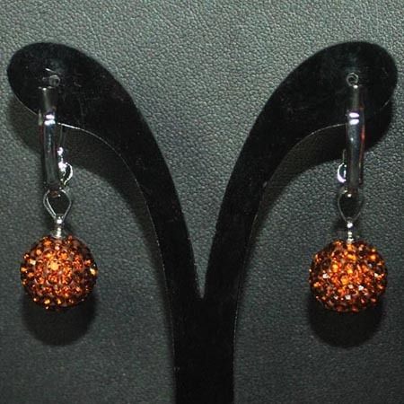 12mm Brown Swarovski Crystal Disco Ball Earring Studs+Gift Box  