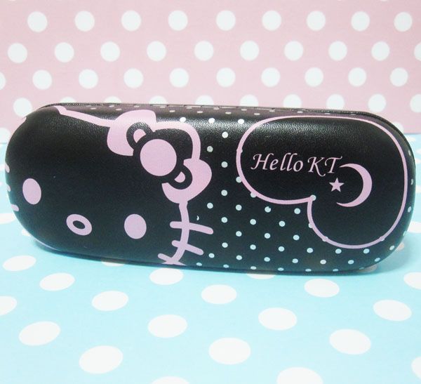 Hellokitty Eye Glasses Black Hard Case Box NEW  