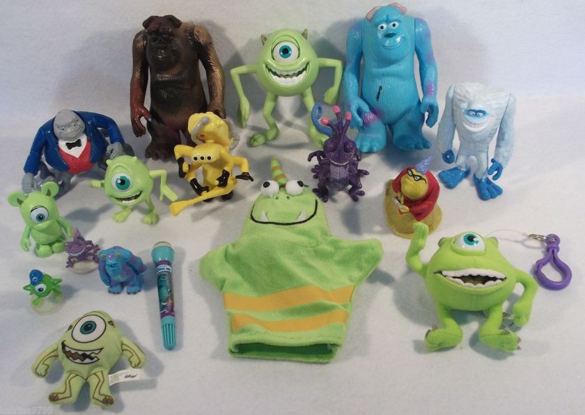 Large Lot of Disney Monsters Inc 2 Mike Sully Boo waternoose toys 