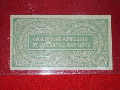 PCGS Currency Exposition Childrens Special Ticket 1893 Columbian 