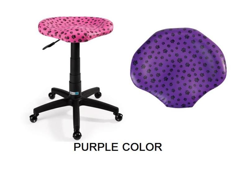 Stylist Groomer Contoured PURPLE PAWS Grooming Stool  