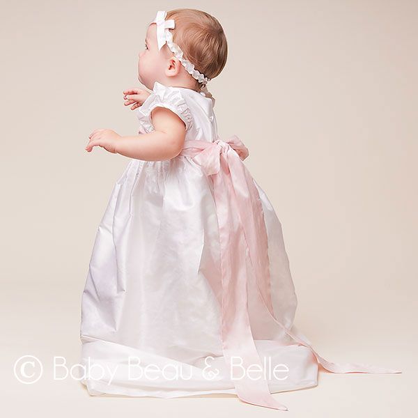 Baby Beau & Belle Jenna White Christening Gown  