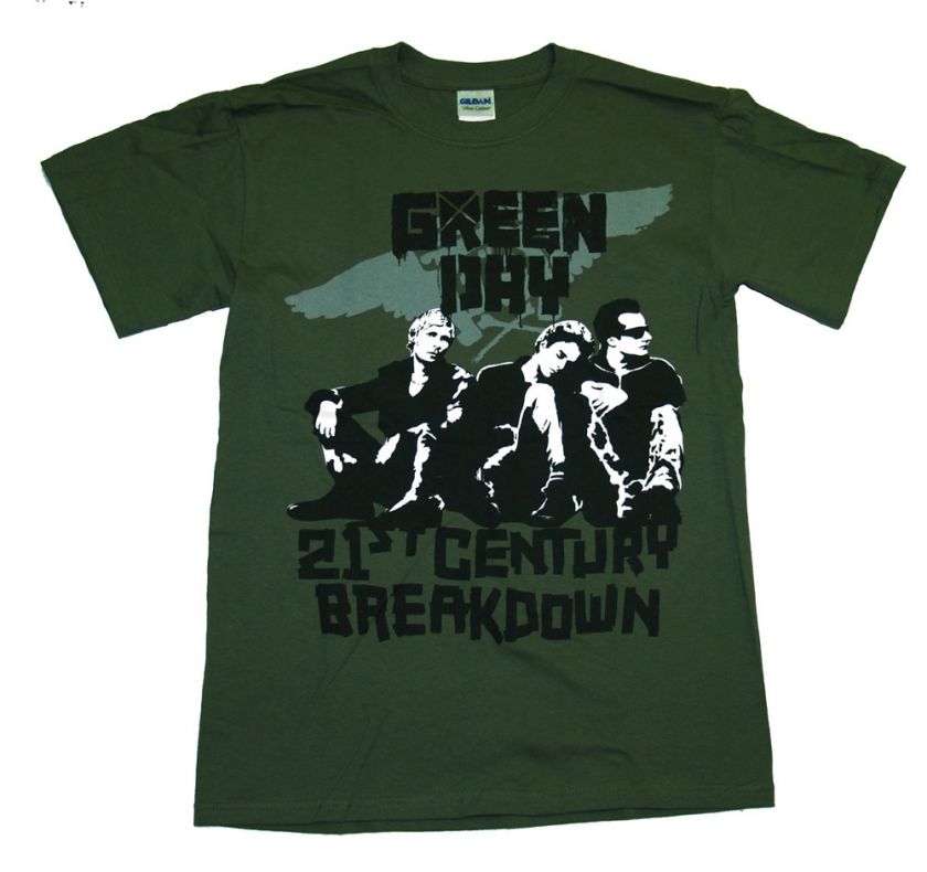 Green Day 21st Century Break Down Band T Shirt Tee  