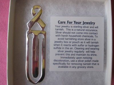 BEAUTIFUL BOOKMARK    GREAT GIFT FOR SURVIVOR   PINK RIBBON STERLING 