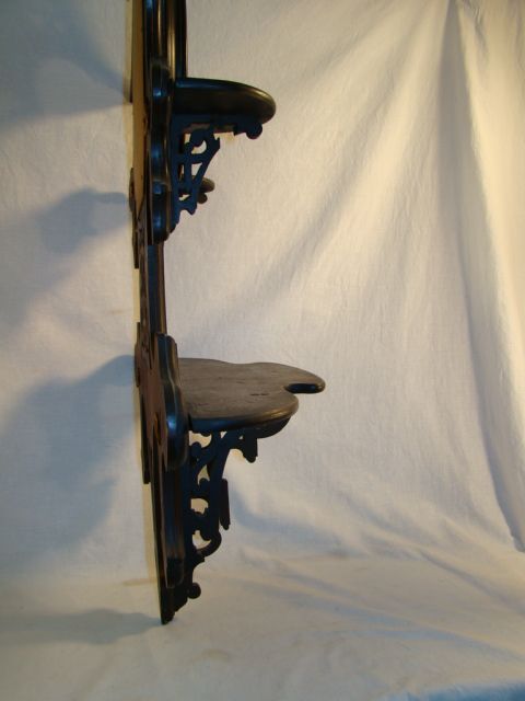 LG Antique 19thC Victorian GOTHIC Wall Hanging PARLOR MIRROR Shelf 