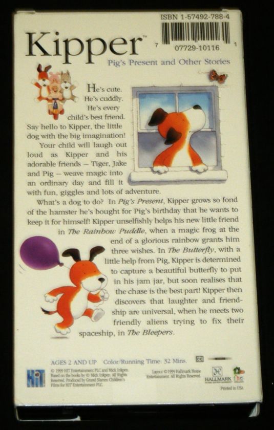 KIPPER Pigs PRESENT & Other Stories, HALLMARK VHS 1999  