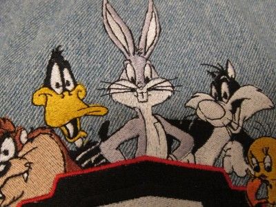 Vtg Lee Mens WB Looney Tunes Buggs Bunny Taz Denim Rancher Western 