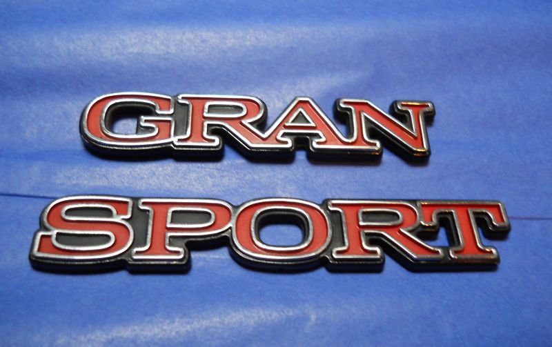 1980s Buick Regal GS GRAN SPORT Emblem Orange & Silver  