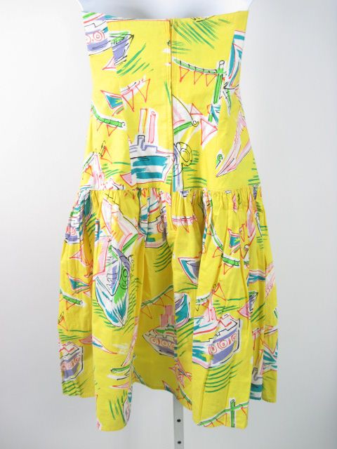 CAROL ANDERSON Yellow Cotton Strapless Sundress Dress 4  