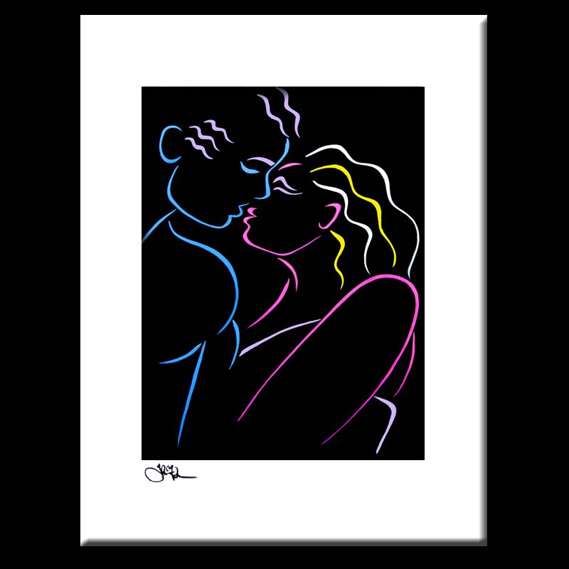 Kissing couple POP ART Abstract MODERN print FIDOSTUDIO  