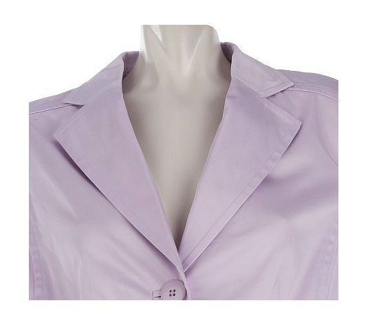 Linea by Louis DellOlio Cotton Sateen Blazer wNotch Collar ~ LLC 1X 