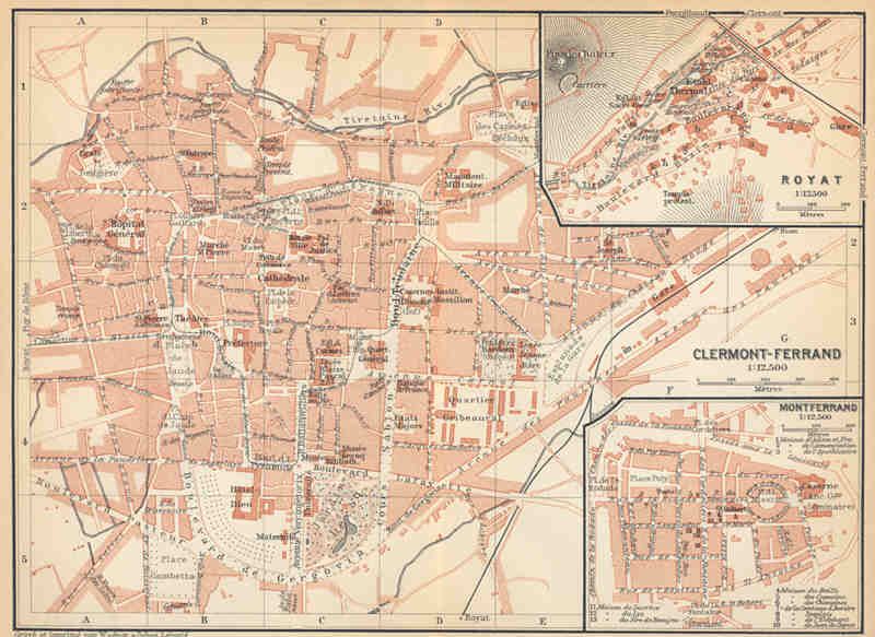 France CLERMONT FERRAND.Old vintage City Map Plan.1911  