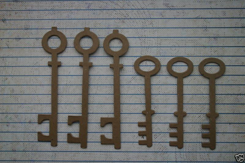 Bare chipboard Skeleton Key diecuts 2 styles  