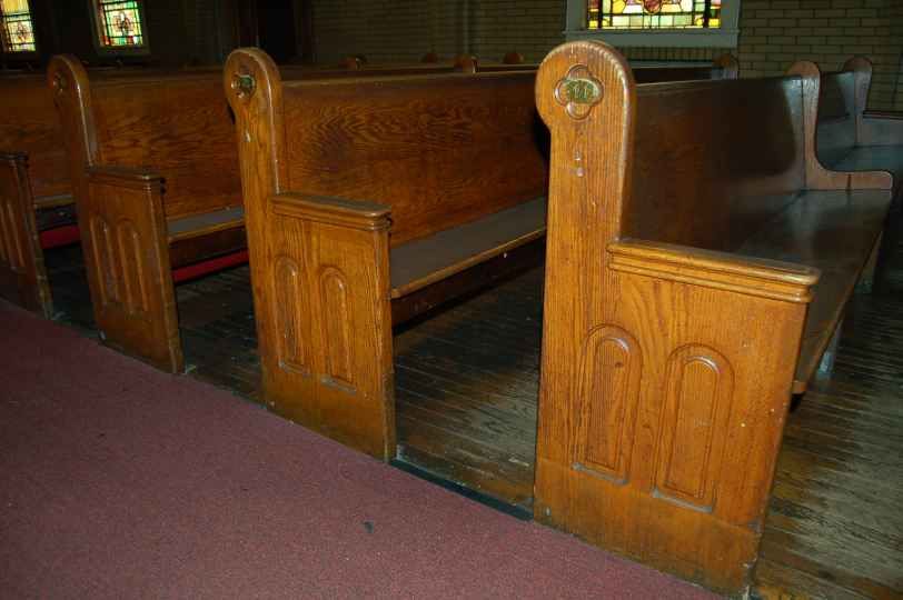 Solid Oak Wood Church Pews + + PEW + + chalice co.  