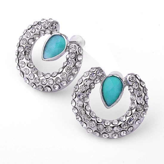 Korean Fashion Circle Cubic Zirconia Alloy Stud Earring  