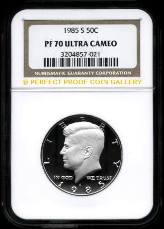 NGC PF70 UC 1985 S CLAD KENNEDY HALF PF 70  