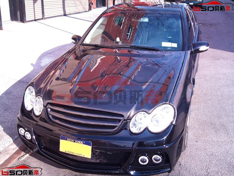 06 07 08 09 CLK EURO CARBON FIBER HOOD W209 CLK350 AMG  