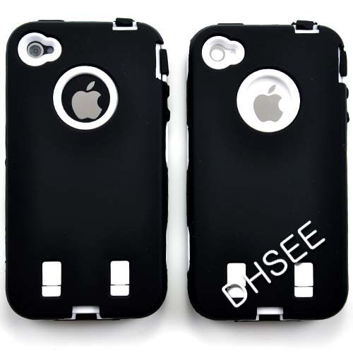 New Black Ddefender Shock Proof Hard Case Cover For iPhone 4 4G  