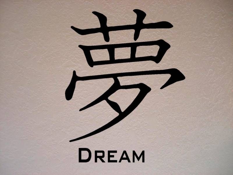 Kanji Japanese Symbol Dream Wall Decal Sticker  