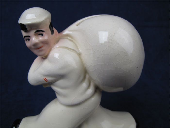 WWII Sailor Ceramic Coin Bank Seamens Savings Bank  