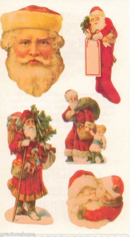 Frances Meyer Scrapbooking Stickers VINTAGE SANTAS  