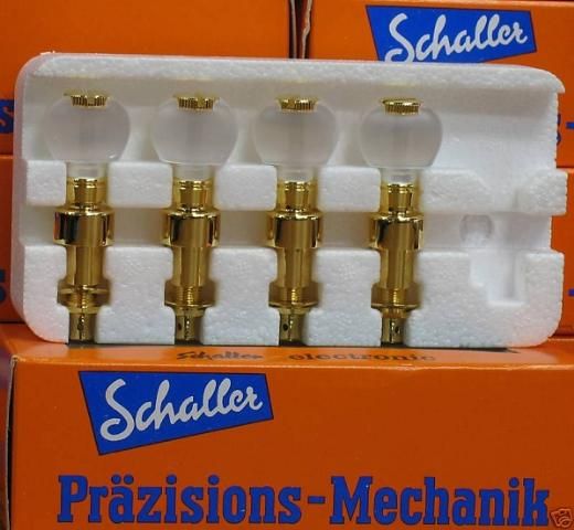 New Genuine SCHALLER Banjo Tuners, Set of 4 GOLD  