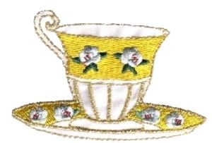 Cup & Saucer Embroidered Iron On Applique Patch 1120307  