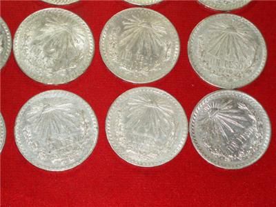 Group Lot of 20 Tweny Un Pesos Libertad .720 Silver Mexico City Circ 