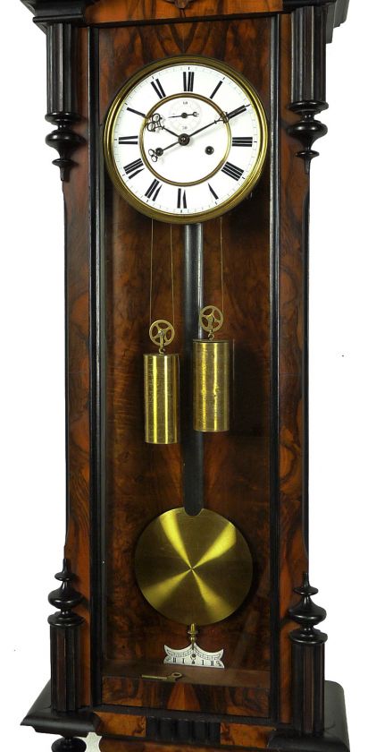 Antique German Junghans quarter hour strike wall clock at 1910  