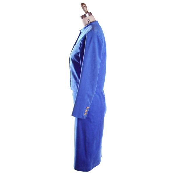 Vintage Royal Blue Ultra Suede Suit Count Romi 1980S  
