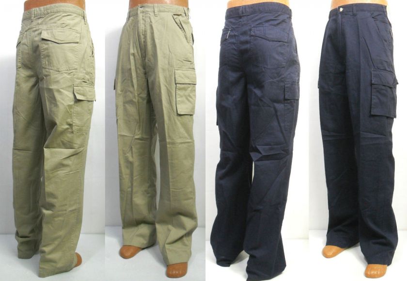 Mens OUTBACK RIDER khaki / blue cargo pants size 40 38 36 34 32 30 