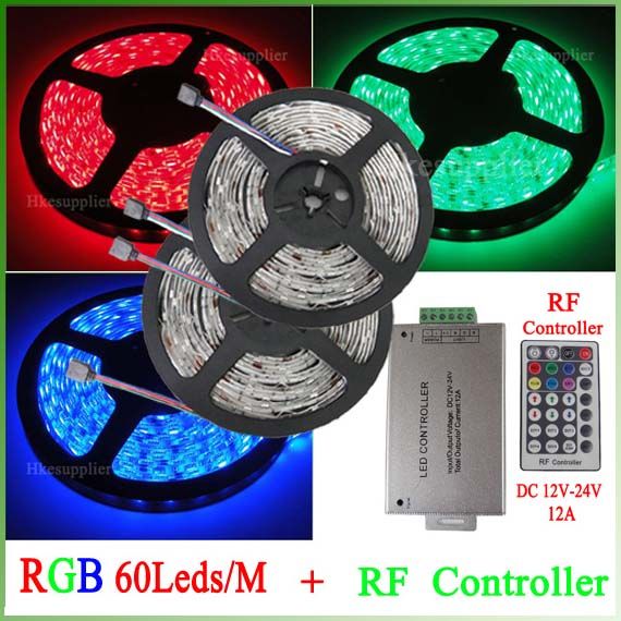 10M 5050 Waterproof RGB SMD 60Leds/M Strip+RFController  