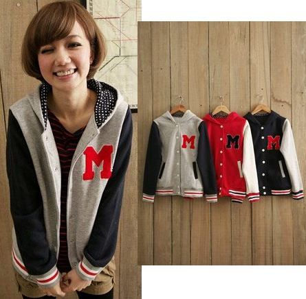 new quality casual women baseball sports top hoodie w/ button 