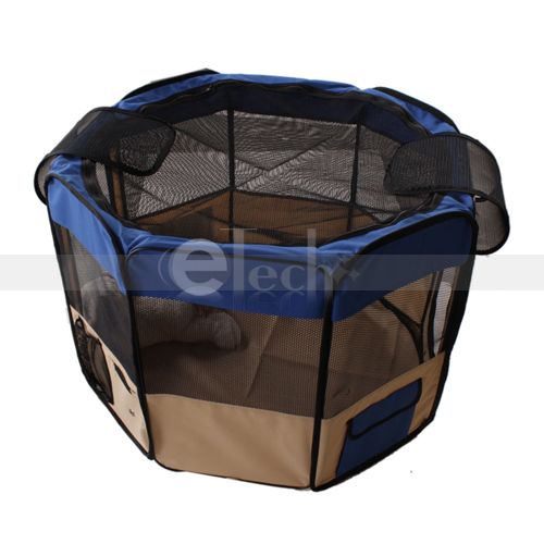 New 49 Pet Puppy Dog Cat Large Playpen Kennel Exercise Pen Crate BLUE 