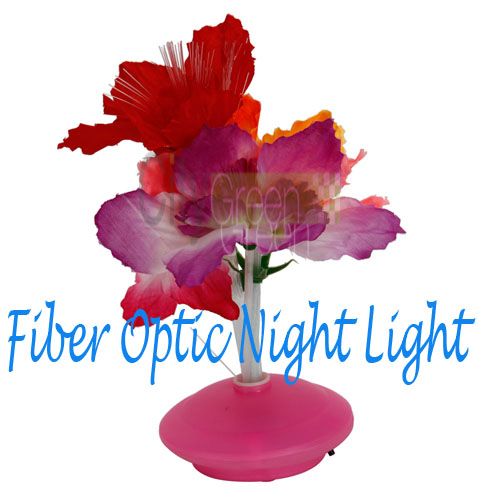   Fiber Optic Flower Nightlight Lamp (Red#Pink# Blue) Changing  