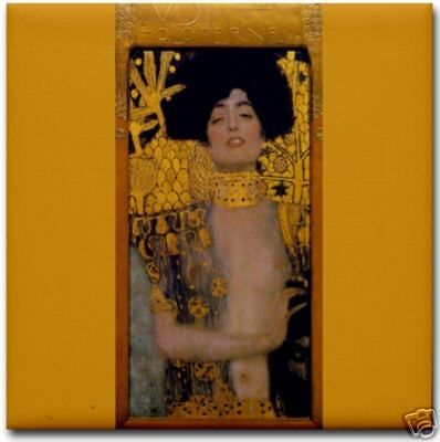 Gustav Klimt Ceramic Art Deco Tile Judith & Holofernes  